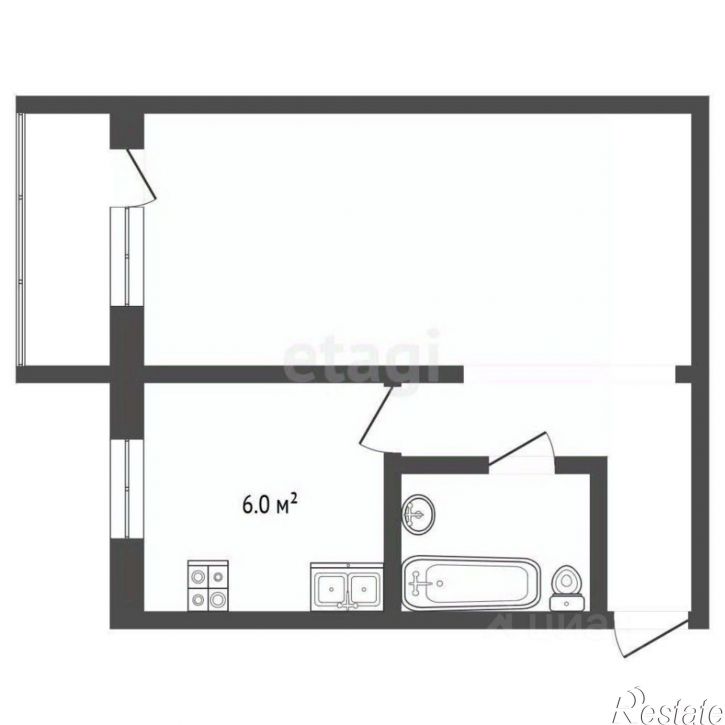 1-комн квартира ул Энтузиастов, 43,  д. 43