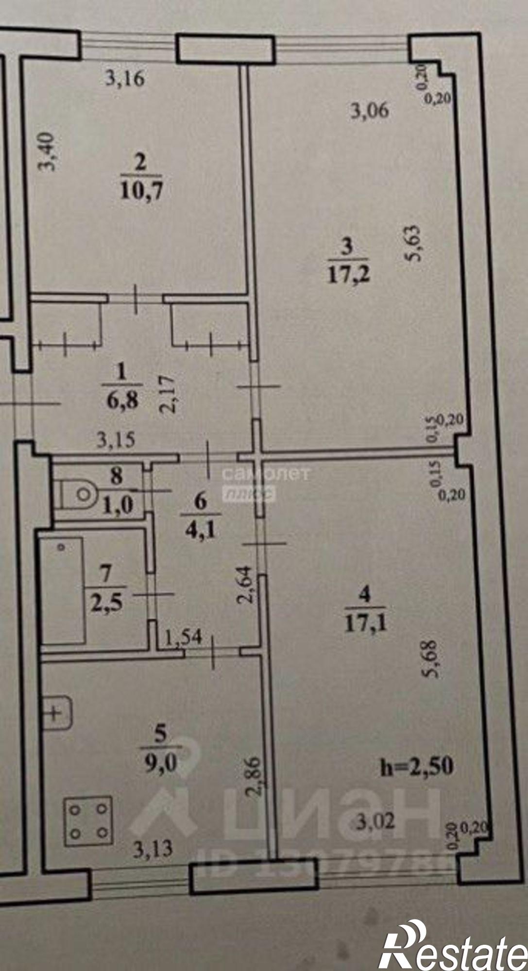 Купить квартиру за 7 600 000 рублей на улица Красного Восстания, 18