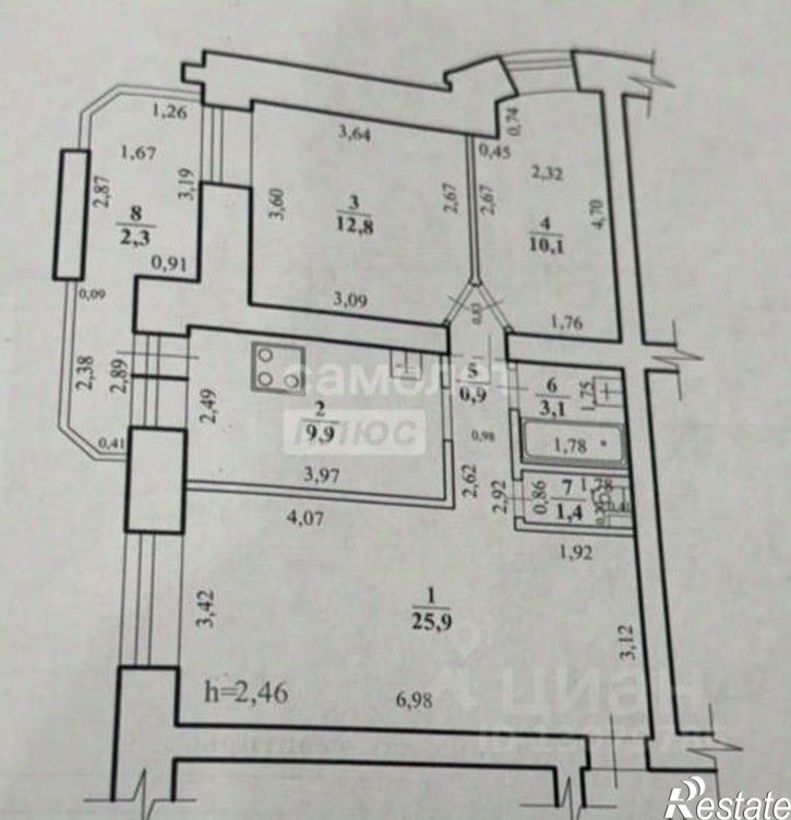 3-комн квартира улица Бабушкина, 32Б,  д. 32Б