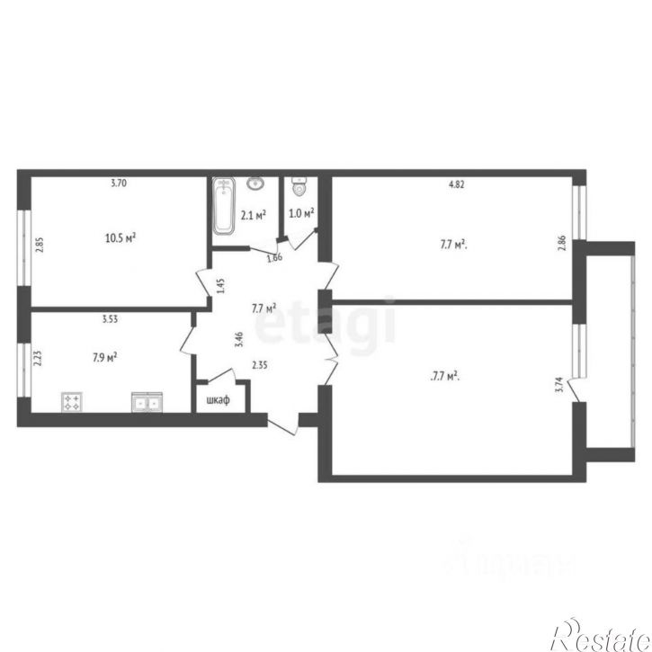 3-комн квартира Звёздная улица, 14,  д. 14