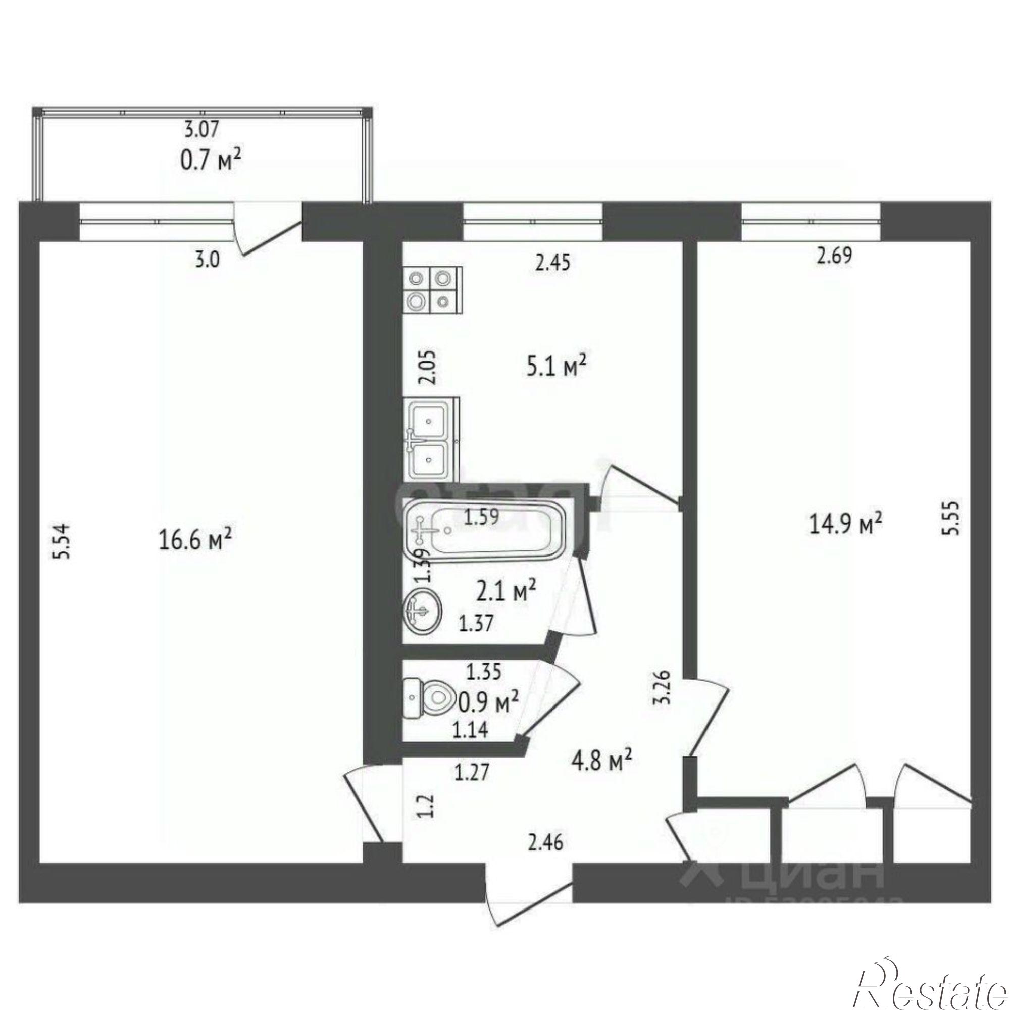 Купить квартиру за 5 000 000 рублей на улица Ватутина, 20