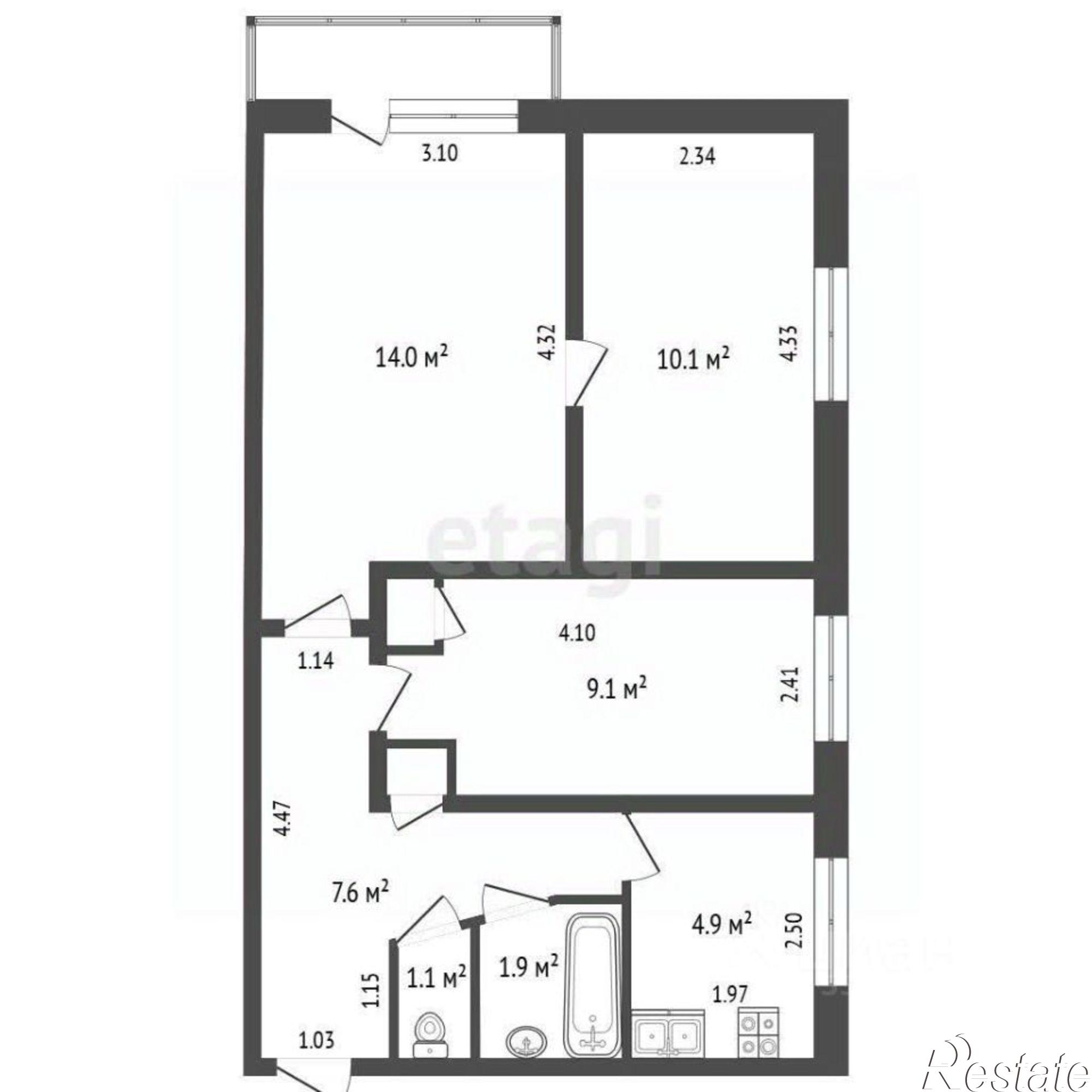 Купить квартиру за 6 300 000 рублей на улица Декабристов, 2Б