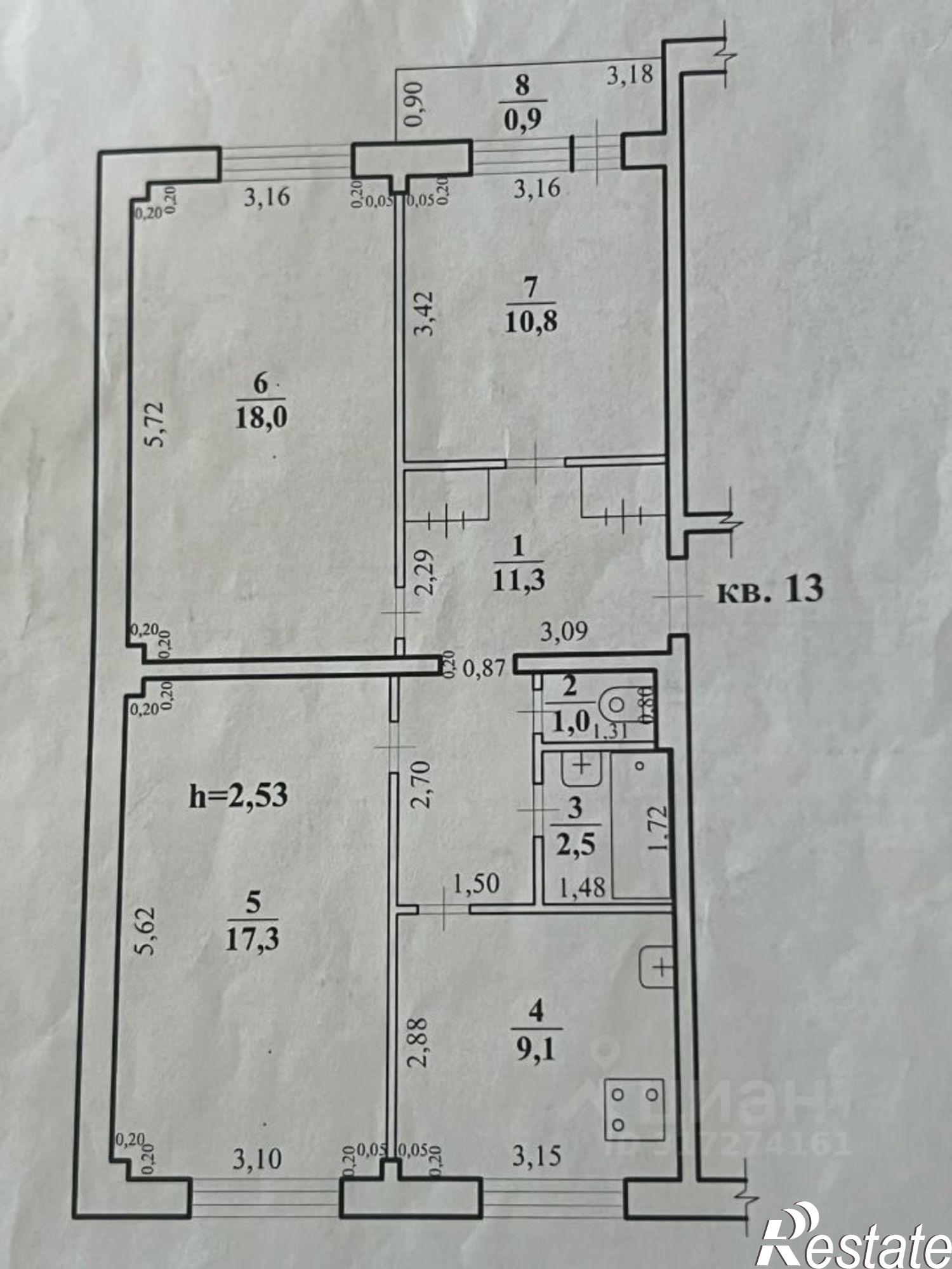 Купить квартиру за 6 200 000 рублей на улица Энтузиастов, 95