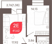 1-комн, 41 кв м, этаж 4/9 Обход Читы, 32