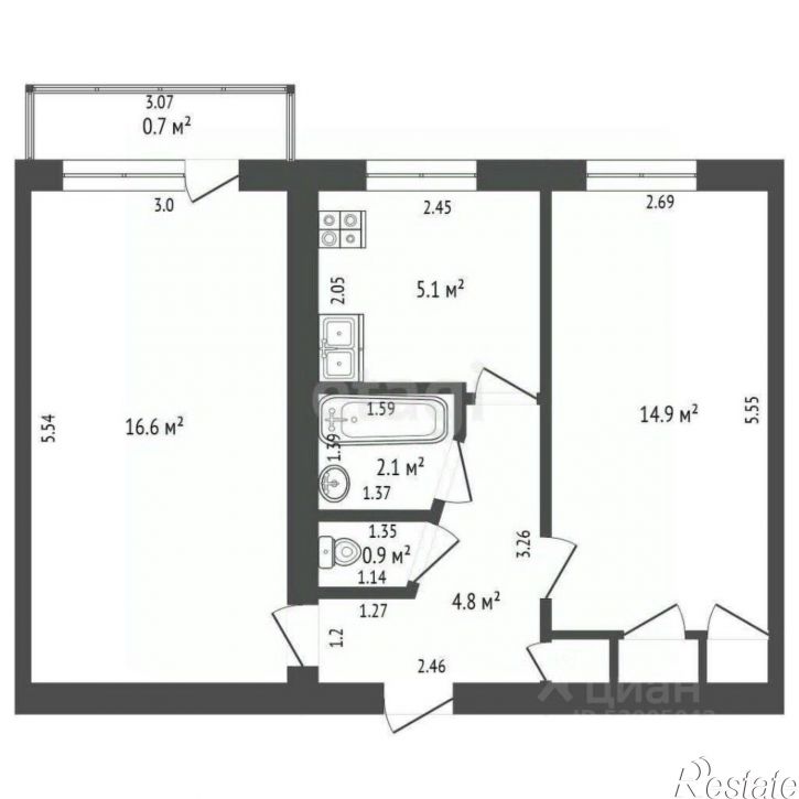 2-комн квартира улица Ватутина, 20,  д. 20