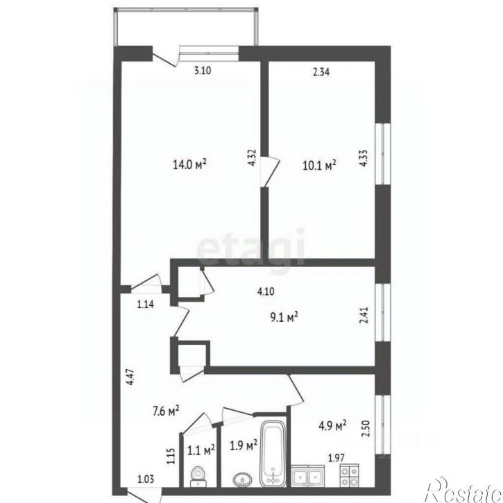 3-комн квартира улица Декабристов, 2Б,  д. 2Б