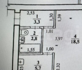 1-комн, 32кв м, этаж 1/4 Смоленская улица, 51