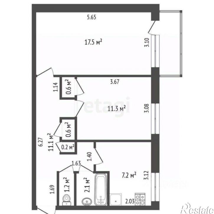 2-комн квартира улица Евгения Гаюсана, 32Б,  д. 32Б