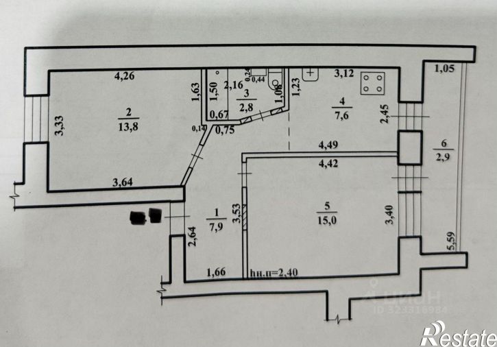 2-комн квартира улица Ломоносова, 42,  д. 42