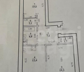 2-комн, 65кв м, этаж 2/9 Ингодинская улица, 29