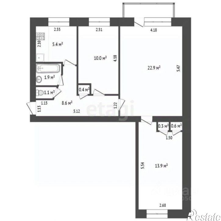 3-комн квартира улица Декабристов, 2Б,  д. 2Б