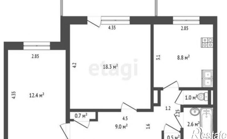 2-комн квартира Угданская улица, 8,  д. 8