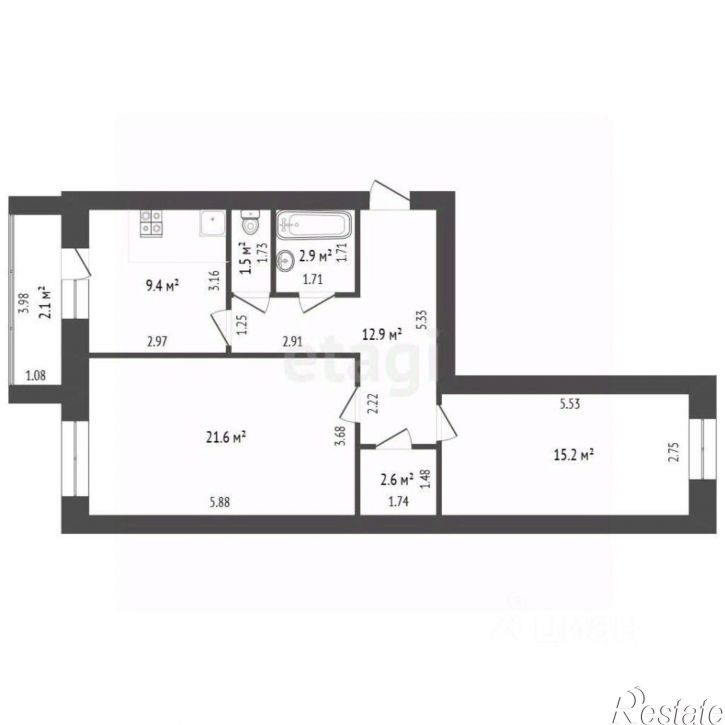 2-комн квартира Украинский бульвар, 15,  д. 15