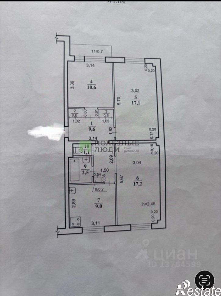3-комн квартира проспект Фадеева, 27,  д. 27