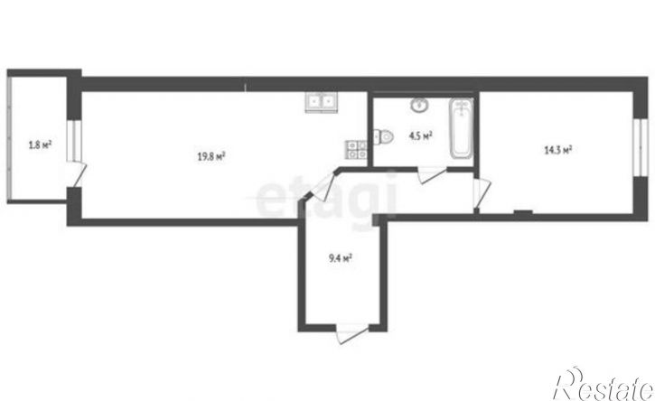 1-комн квартира улица Красной Звезды, 38Г,  д. 38Г