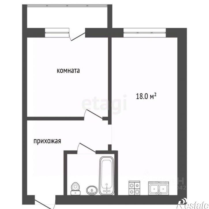 1-комн квартира улица Генерала Белика, 8,  д. 8