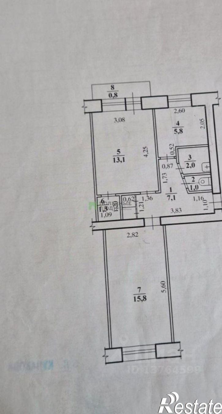 2-комн квартира улица Ползунова, 26,  д. 26