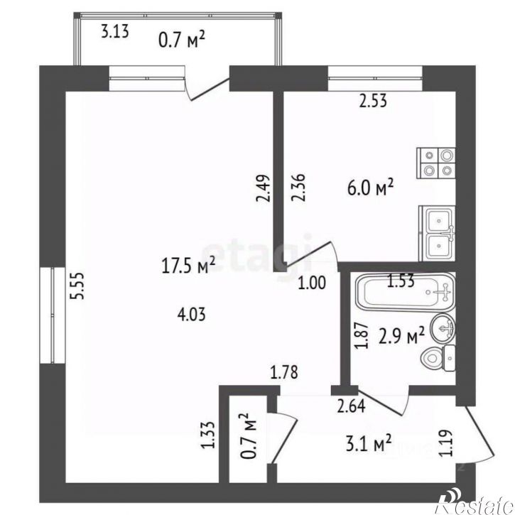 1-комн квартира улица Бабушкина, 98,  д. 98