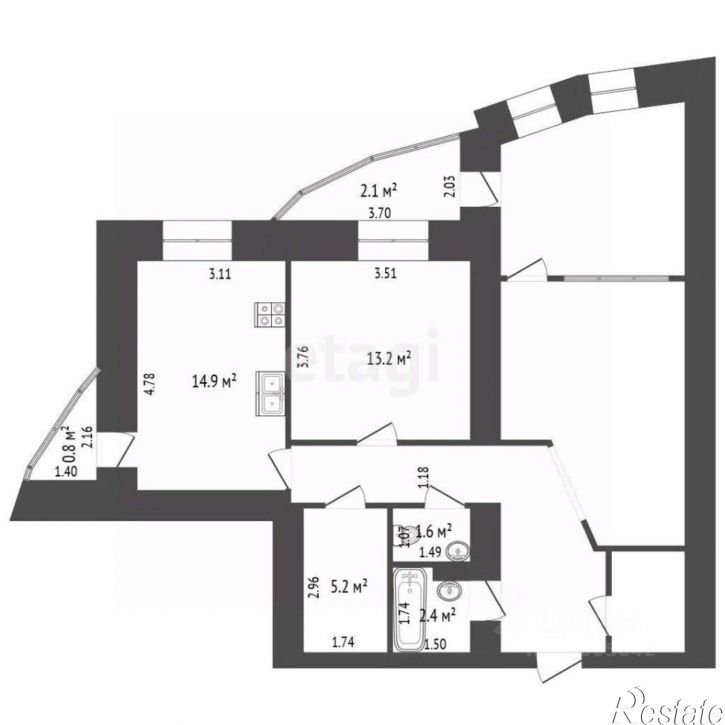 3-комн квартира улица Бабушкина, 93,  д. 93