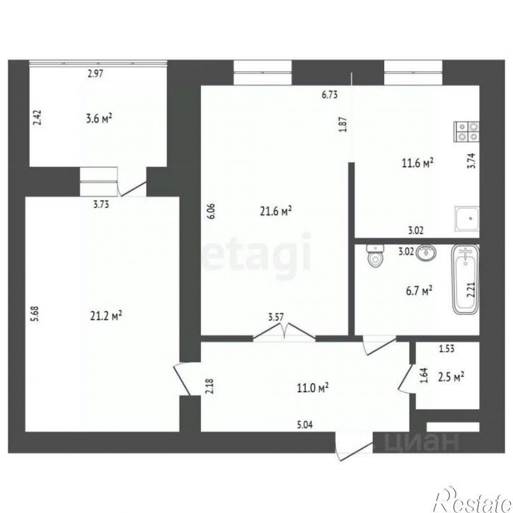 2-комн квартира улица Анохина, 120А,  д. 120А