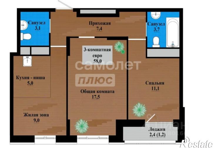 3-комн квартира проспект Маршала Жукова, 8,  д. 8