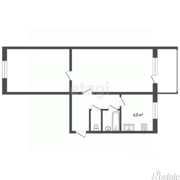 2-комн квартира улица Яковлева, 35А,  д. 35А