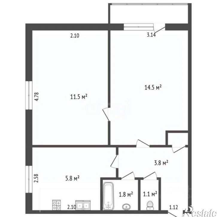 2-комн квартира Петровская улица, 24,  д. 24