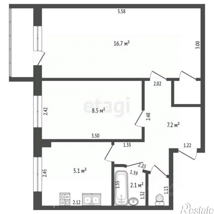 2-комн квартира Весенняя улица, 10,  д. 10