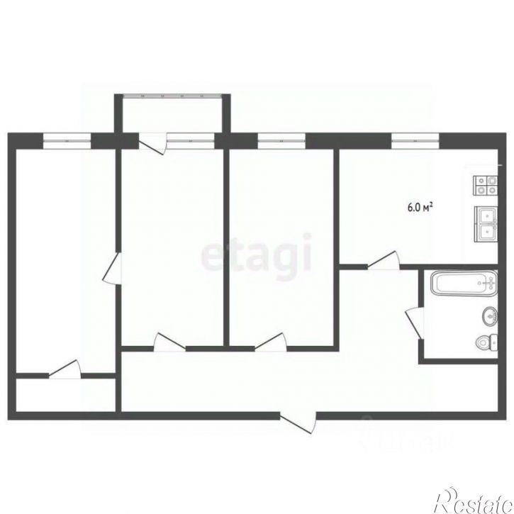 3-комн квартира улица Космонавтов, 11,  д. 11