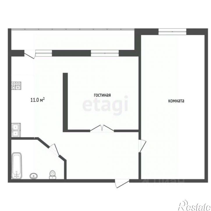 2-комн квартира улица Бутина, 115 к1,  д. 115 к1