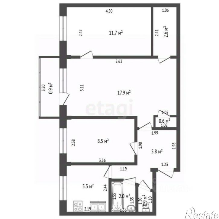 3-комн квартира Белорусская улица, 40,  д. 40