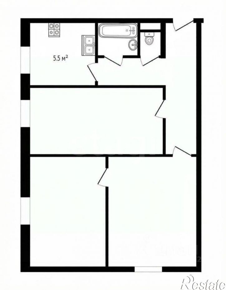 3-комн квартира Верхнеудинская улица, 14,  д. 14