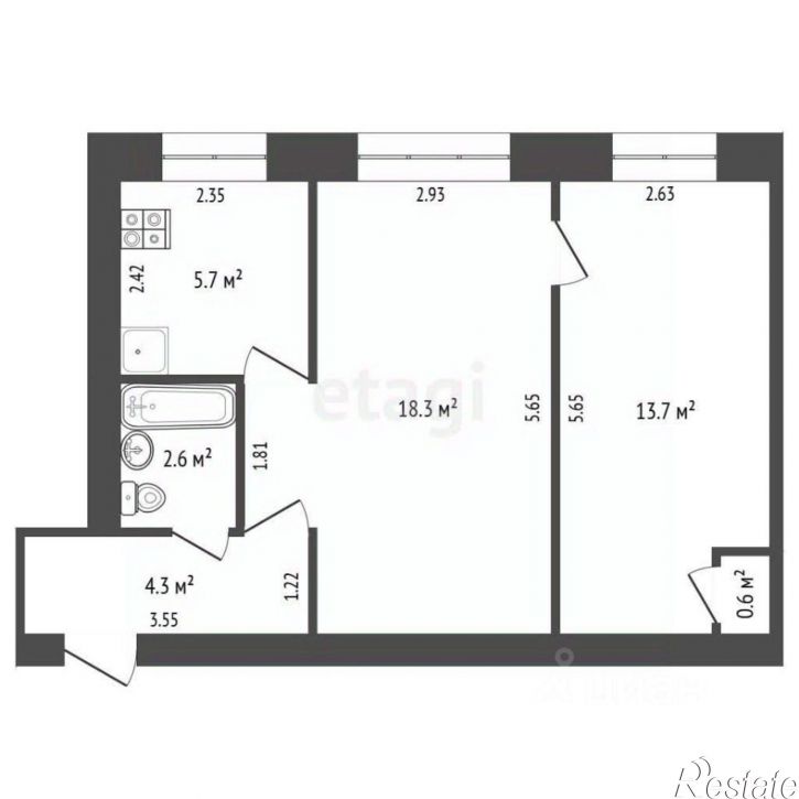 2-комн квартира улица Кирова, 4А,  д. 4А