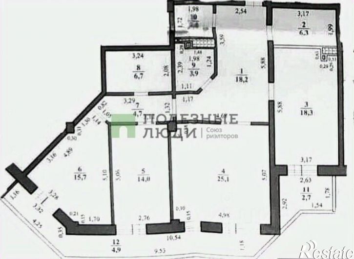 3-комн квартира Новобульварная улица, 34,  д. 34
