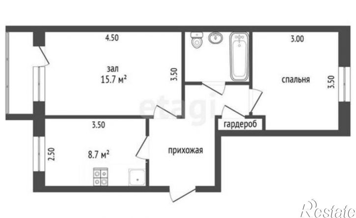 2-комн квартира улица Юности, 1,  д. 1