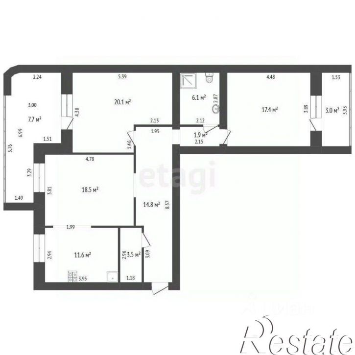 2-комн квартира улица Генерала Белика, 13,  д. 13