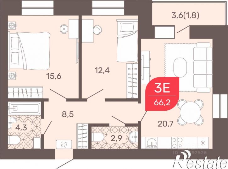 3-комн квартира в новом доме Жилой комплекс "Романовский", 29,  д. 29