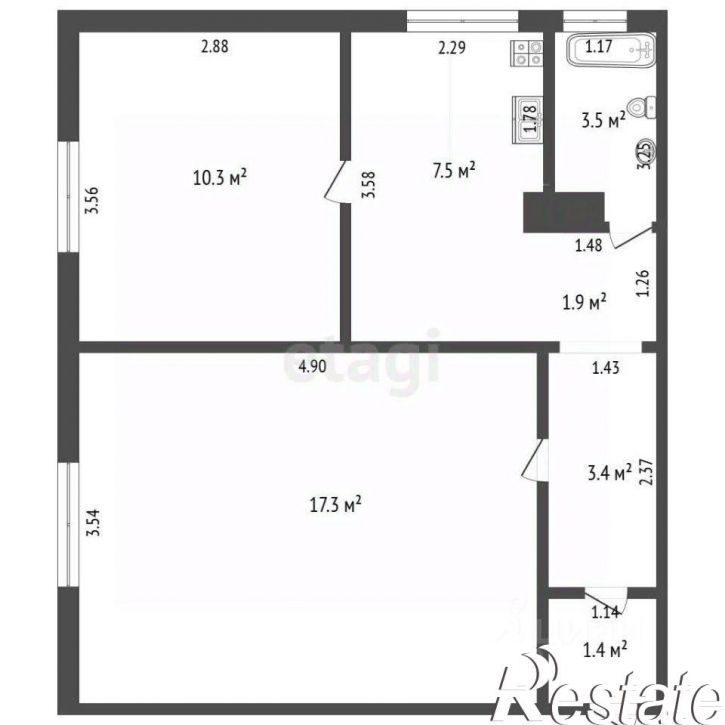 2-комн квартира Нерчинская улица, 1,  д. 1