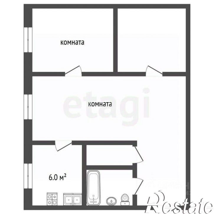 2-комн квартира улица Богомягкова, 49,  д. 49