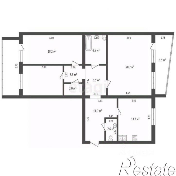 3-комн квартира Хабаровская улица, 70,  д. 70