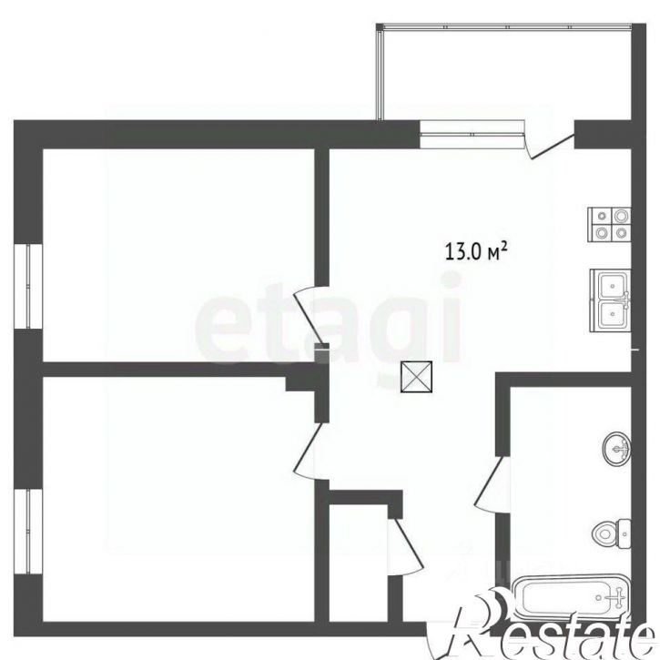 2-комн квартира Красноармейская улица, 14,  д. 14