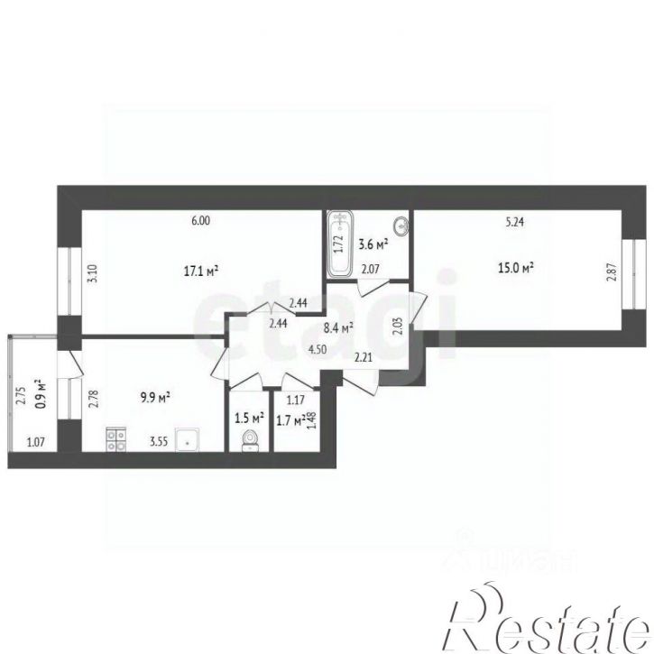 2-комн квартира Казачья улица, 26,  д. 26