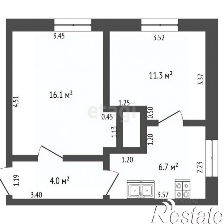2-комн квартира Сибирская улица, 5,  д. 5