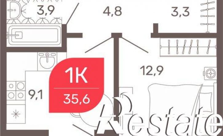 1-комн квартира в новом доме Жилой комплекс "Романовский", 29,  д. 29