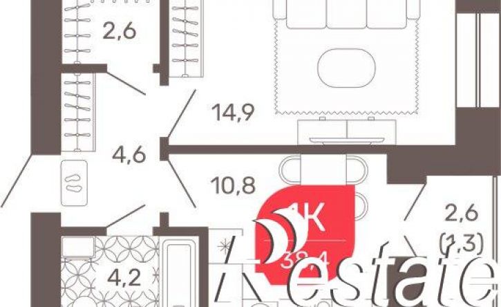 1-комн квартира в новом доме Обход Читы, 32,  д. 32