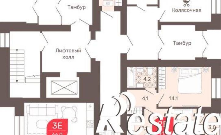 3-комн квартира в новом доме Обход Читы, 32,  д. 32