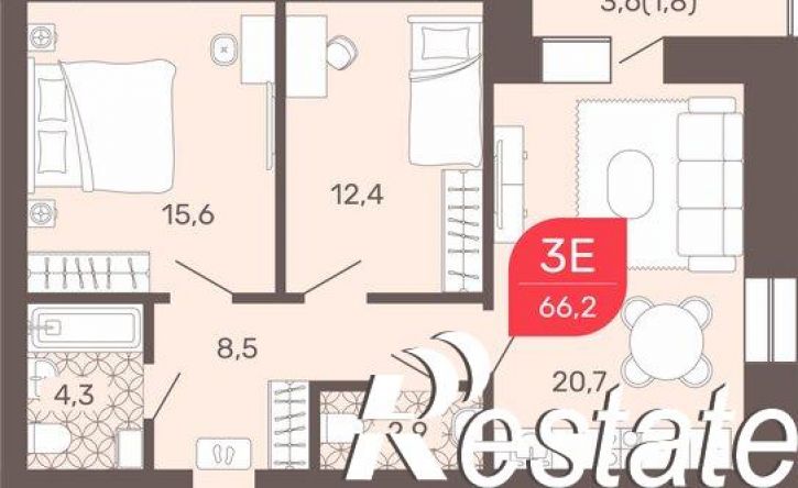 3-комн квартира в новом доме Обход Читы, 32,  д. 32
