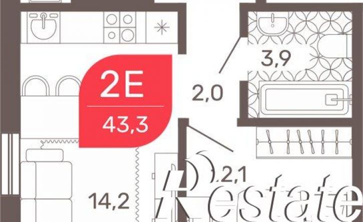 2-комн квартира в новом доме Жилой комплекс "Романовский", 29,  д. 29