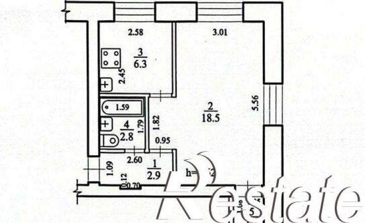 1-комн квартира улица Строителей, 23А,  д. 23А