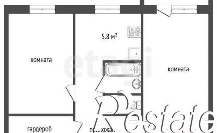 2-комн квартира улица Георгия Костина, 49А,  д. 49А